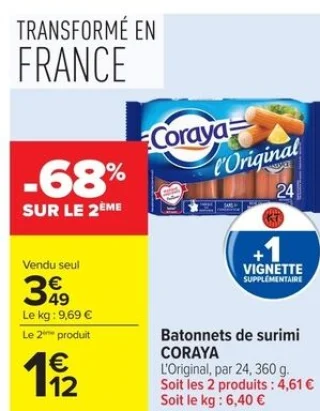 Batonnets de surimi CORAYA L'Original