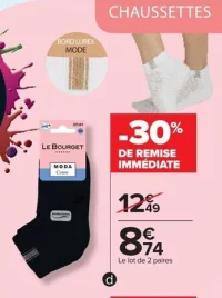 Socquettes bord lurex semelle confort Le Bourget