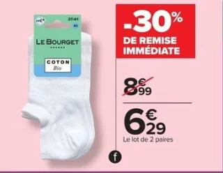 Socquettes courtes coton bio Le Bourget