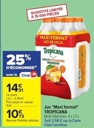 Jus "Maxi format" TROPICANA Multi Vitamines