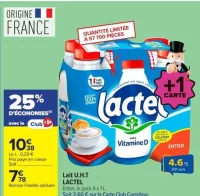 Lait U.H.T LACTEL Entier