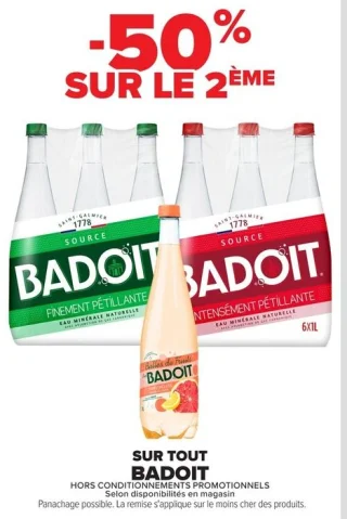 Eau minérale naturelle pétillante Badoit
