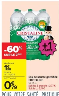 Eau de source gazéifiée CRISTALINE