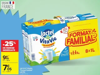 Lait U.H.T. Lactel Vita'Vie "Format Familial"