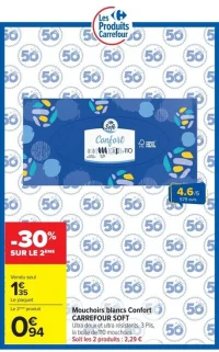 Mouchoirs blancs Confort CARREFOUR SOFT