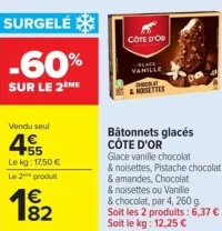 Bâtonnets glacés Côte d'Or