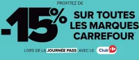 Sur toutes les marques Carrefour avec la carte de crédit PASS Mastercard