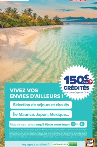 Sélection de séjours et circuits Carrefour Voyages (Île Maurice, Japon, Mexique...)