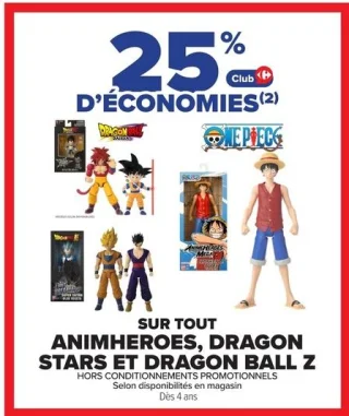 -25% sur tout Animheroes, Dragon Stars et Dragon Ball Z