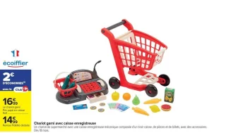 Chariot garni avec caisse enregistreuse Ecoiffier