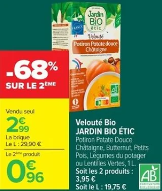 Velouté Bio JARDIN BIO ÉTIC Potiron Patate douce Châtaigne
