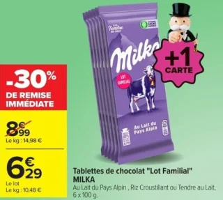 Milka Tablettes de chocolat "Lot Familial"