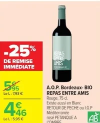 A.O.P. Bordeaux - BIO REPAS ENTRE AMIS Rouge