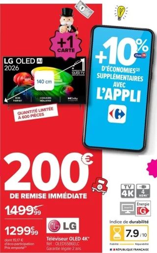 LG Téléviseur OLED 4K OLED55B6LC