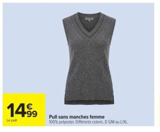 Pull sans manches femme Tex