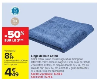 Linge de bain Coton Tex