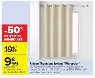 Rideau Thermique Isolant "Micropolar"