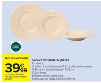 Service vaisselle 12 pièces Geneviève Lethu
