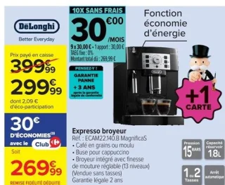 Expresso broyeur DeLonghi Magnifica S ECAM22.140.B