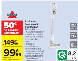 Aspirateur balai sans fil PowerClean Bissell