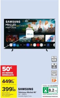 Téléviseur Miniled 4K* Samsung 43M1EH