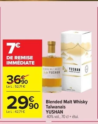 Blended Malt Whisky Taïwanais YUSHAN