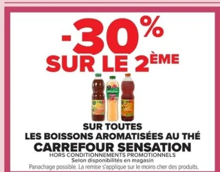 -30% sur les boissons aromatisées au thé Carrefour Sensation