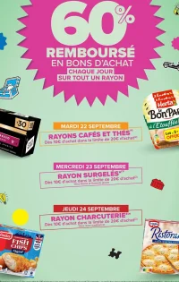 60% REMBOURSE EN BONS D'ACHAT