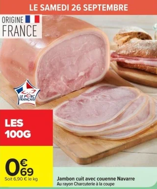 Jambon cuit avec couenne Navarre