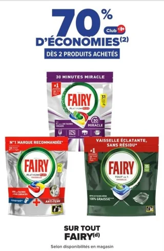 -70% sur Tablettes lave-vaisselle Fairy