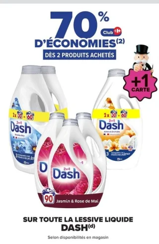-70% sur la lessive liquide Dash