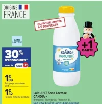 Lait U.H.T Sans Lactose CANDIA +