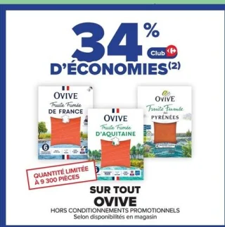 -34% sur tout Truite fumée OVIVE