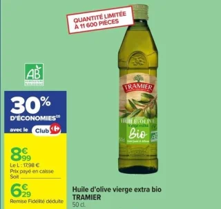 Huile d'olive vierge extra bio TRAMIER