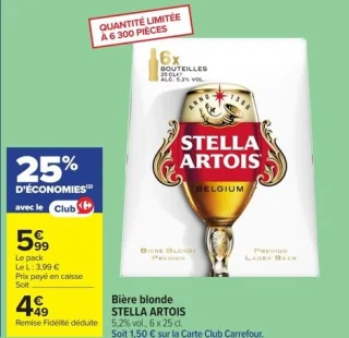 Bière blonde STELLA ARTOIS