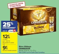 Bière d'Abbaye GRIMBERGEN Blonde, 6,7% vol.