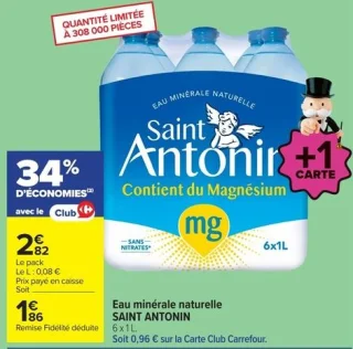Eau minérale naturelle SAINT ANTONIN