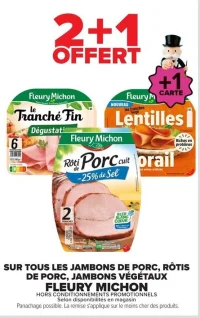 Jambons de porc, rôtis de porc, jambons végétaux Fleury Michon