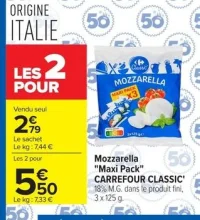 Mozzarella "Maxi Pack" CARREFOUR CLASSIC'