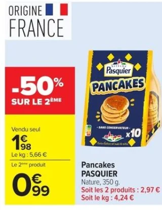 Pancakes Pasquier Nature