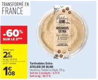 Tartinables Extra ATELIER DE BLINI Houmous, Tzatziki ou Ktipti