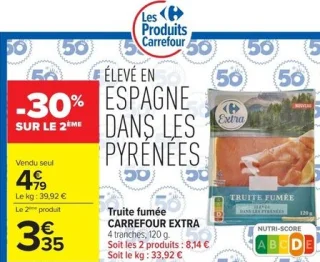 Truite fumée CARREFOUR EXTRA