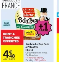 Jambon Le Bon Paris à l'Etouffée HERTA