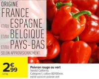 Poivron rouge ou vert