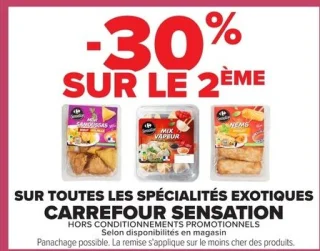-30% sur toutes les Spécialités exotiques Carrefour Sensation