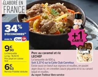Porc au caramel et riz LECHEF