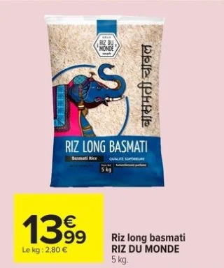 Riz long basmati RIZ DU MONDE