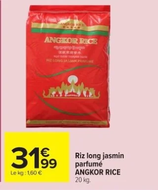 Riz long jasmin parfumé ANGKOR RICE