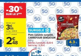 Plats cuisinés surgelés CARREFOUR SENSATION