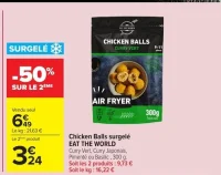 Chicken Balls surgelé EAT THE WORLD (Curry Vert, Curry Japonais, Pimenté ou Basilic)